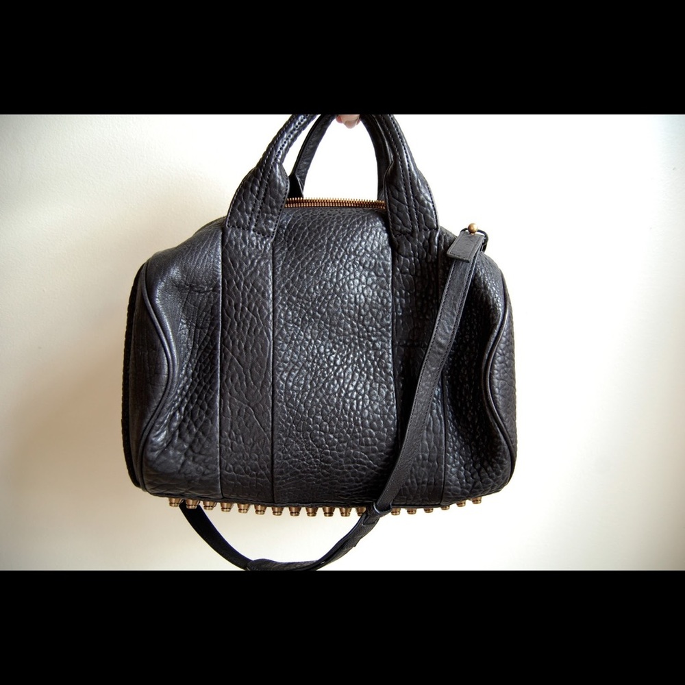 Alexander Wang Black Pebbled Leather Crossbody Satchel